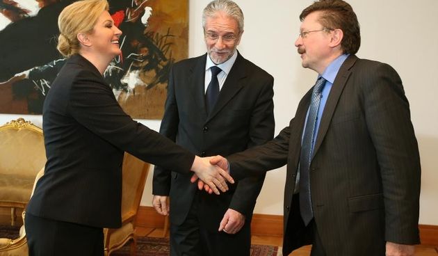 Predsjednica RH Kolinda Grabar Kitarovic sastala se izaslanicima sindikalnih celnika. Photo: Robert Anic/PIXSELL