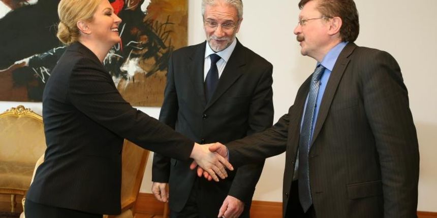 Predsjednica RH Kolinda Grabar Kitarovic sastala se izaslanicima sindikalnih celnika. Photo: Robert Anic/PIXSELL