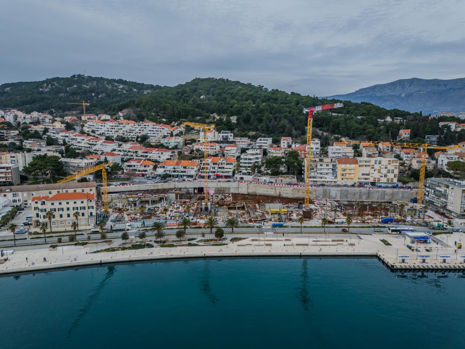 Split: Pogled iz zraka na mjesto gdje je bio hotel Marjan