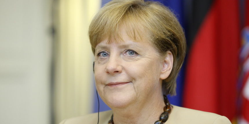 Zagreb, 220811.
Markov trg.
Banski dvori.
Na poziv predsjednice Vlade Republike Hrvatske Jadranke Kosor, danas je  u posjet Hrvatskoj dosla kancelarka Savezne Republike Njemacke Angela Merkel.
Na slici: Press konferencija.
Foto: Goran Mehkek / Cropix