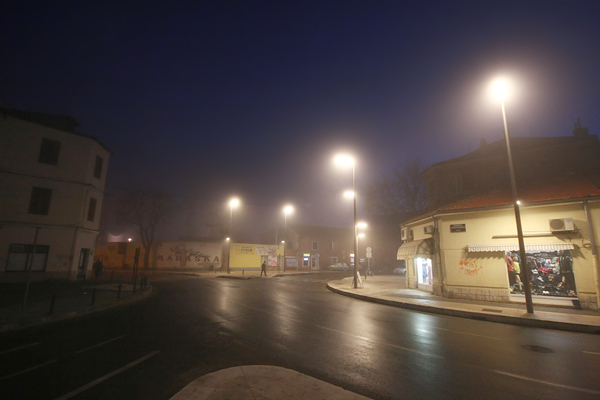 Zadarska večer u magli 8. veljače (foto:Saša Čuka)