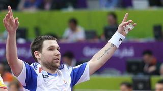 Doha, Katar – 24. svjetsko rukometno prvenstvo, 4. kolo, grupa B, Makedonija- Hrvatska. Photo: Goran Stanzl/PIXSELL