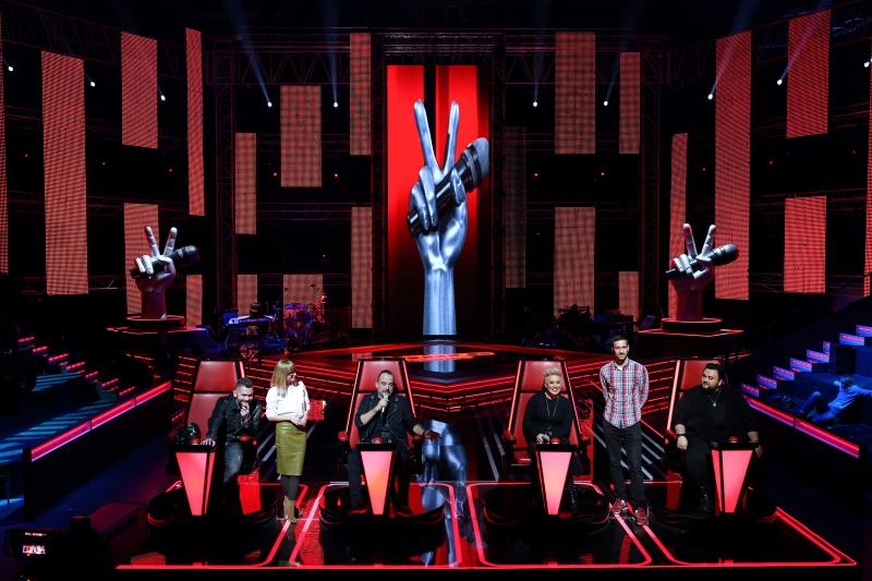 Najavljena druga sezona glazbenog showa The Voice – najljepši glas Hrvatske.  Voditelji Iva Šulentić i  Ivan Vukušić, žiri Ivan Dečak, Tony Cetinski, Indira Levak i Jacques Houdek. Photo: Anto Magzan/PIXSELL