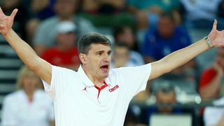 Arena Zagreb, Zagreb – Pripremni turnir za EuroBasket 2015., Hrvatska – BiH. Photo: Igor Kralj i Marko Lukunic/PIXSELL Arena Zagreb, Zagreb – Pripremni turnir za EuroBasket 2015., Hrvatska – BiH. Photo: Igor Kralj i Marko Lukunic/PIXSELL