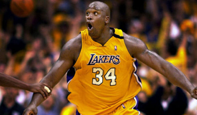Los Angeles Lakers’ Shaquille O’Neal reacts after sinking a basket in the closing seconds of Game 7 of the Western Conference Finals against the Portland Trail Blazers, Sunday, June 4, 2000, in Los Angeles. The Lakers won the game 89-84 to advance to the