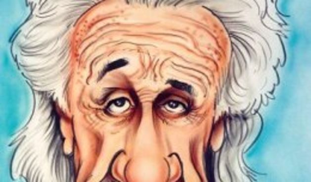 Albert Einstein karikatura, foto: kecskefeszek.net