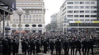 Zadarski branitelji na prosvjedu u Zagrebu 26. veljace 2011, Foto: Leo Banic Zadarski branitelji na prosvjedu u Zagrebu 26. veljace 2011, Foto: Leo Banic