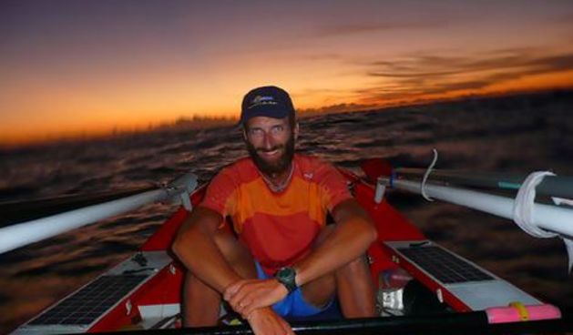 Alex Bellini, an Italian adventurer who in the next two weeks will become the first person to row solo across Pacific. Photo supplied by Alex Bellini. 20th November 2008. Story Steve Meacham.