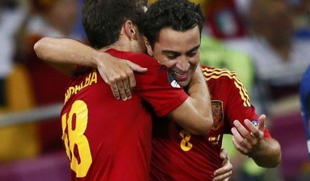 Jordi Alba i Xavi Hernandez, foto: Reuters