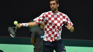 Polufinale Davis Cupa, Hrvatska – Francuska, 2. meč, Marin Čilić – Lucas Pouille. Photo: Hrvoje Jelavić/PIXSELL Polufinale Davis Cupa, Hrvatska – Francuska, 2. meč, Marin Čilić – Lucas Pouille. Photo: Hrvoje Jelavić/PIXSELL