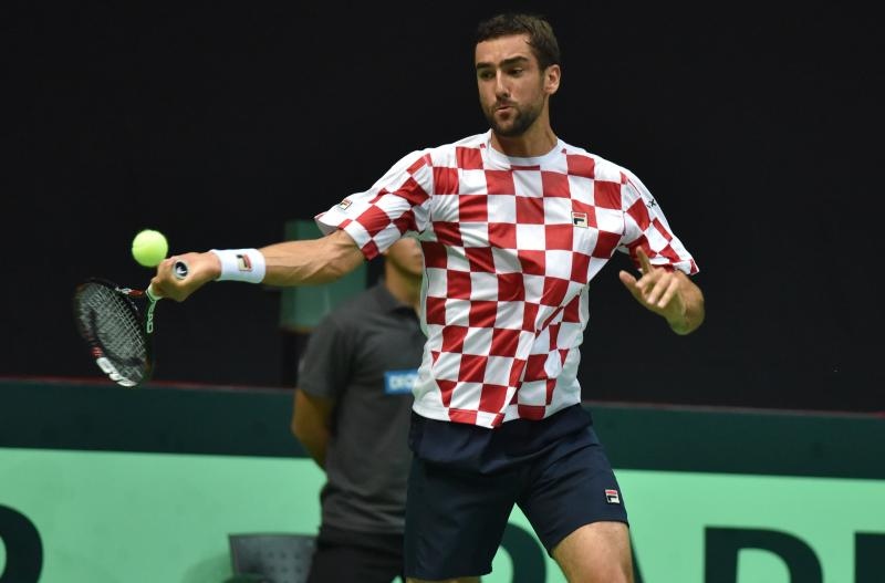 Polufinale Davis Cupa, Hrvatska – Francuska, 2. meč, Marin Čilić – Lucas Pouille. Photo: Hrvoje Jelavić/PIXSELL Polufinale Davis Cupa, Hrvatska – Francuska, 2. meč, Marin Čilić – Lucas Pouille. Photo: Hrvoje Jelavić/PIXSELL