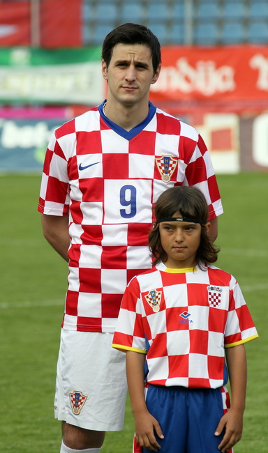 Varazdin, 190510.
Na gradskom stadionu u Varazdinu igra se kvalifikacijska utakmica za europsko prvenstvo U-21 izmedju reprezentacija Hrvatske i Slovacke.
Na slici: Nikola Kalinic.
Foto: Andrej Svoger / CROPIX
