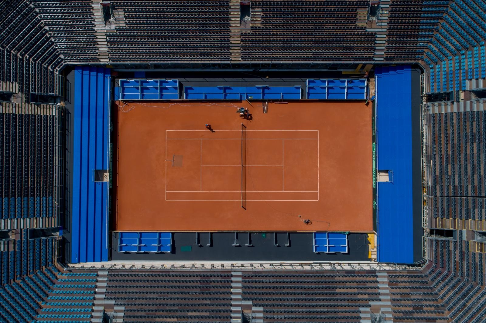 Zračne snimke teniskog terena na VIšnjiku