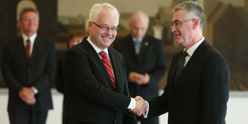 22.07.2013., Zagreb – Ured predsjednika, Pantovcak 241. Ceremonija davanja svecane prisege novoizabranog predsjednika Vrhovnog suda Branka Hrvatina. Photo: Sanjin Strukic/PIXSELL