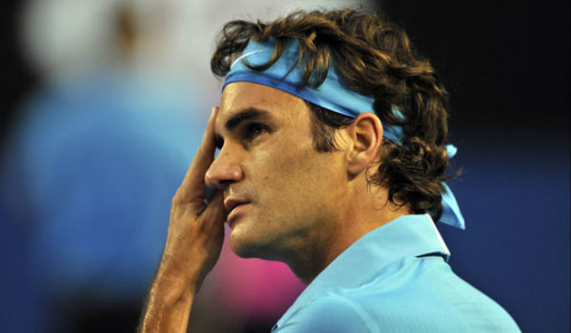 Roger Federer during his match against Andy Murray on Rod Laver arena.