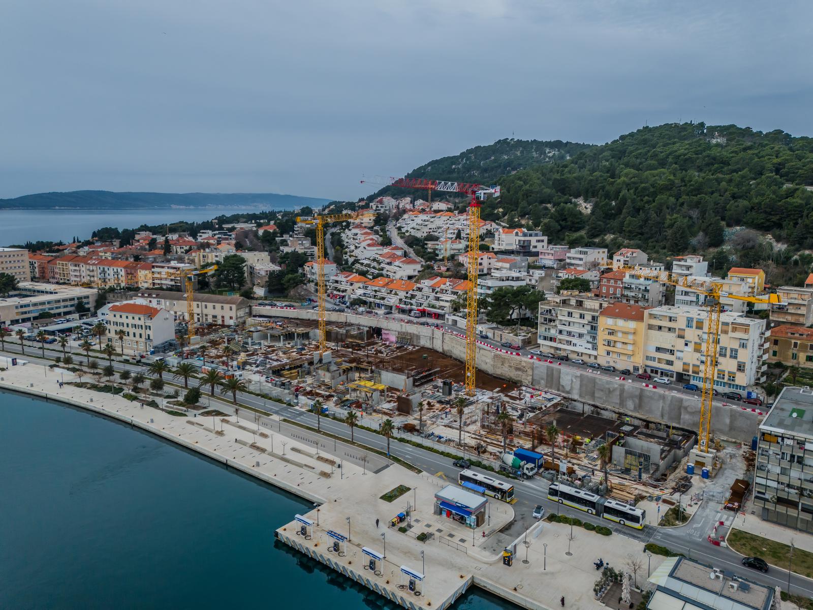 Split: Pogled iz zraka na mjesto gdje je bio hotel Marjan