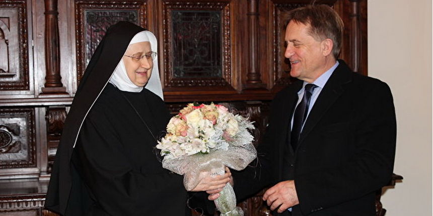 Časna majka Anastazija Čizmin i Božidar Kalmeta