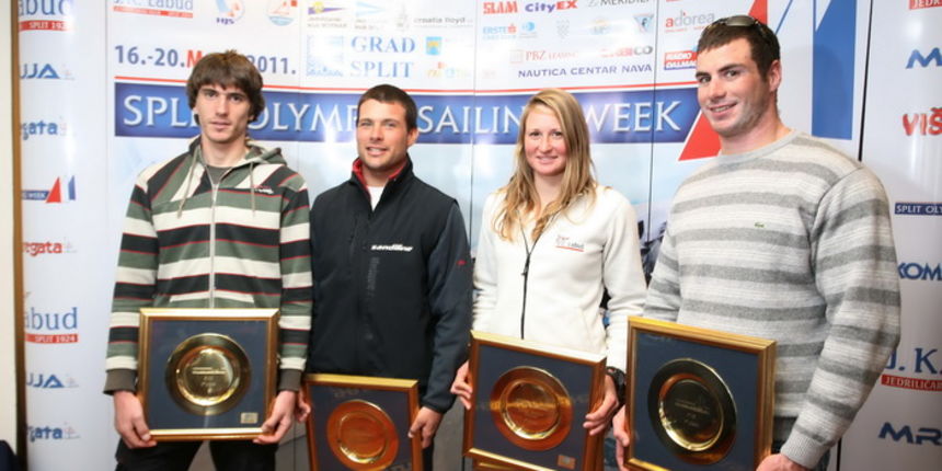 Split Olympic Sailing Week/ prvaci po klasama s lijeva- RSX Luka Mratovic , Laser standard -Tonci Stipanovic, Laser radial-Tina Mihelic i Finn- Ivan Kljakovic Gaspic Split Olympic Sailing Week/ prvaci po klasama s lijeva- RSX Luka Mratovic , Laser standard -Tonci Stipanovic, Laser radial-Tina Mihelic i Finn- Ivan Kljakovic Gaspic