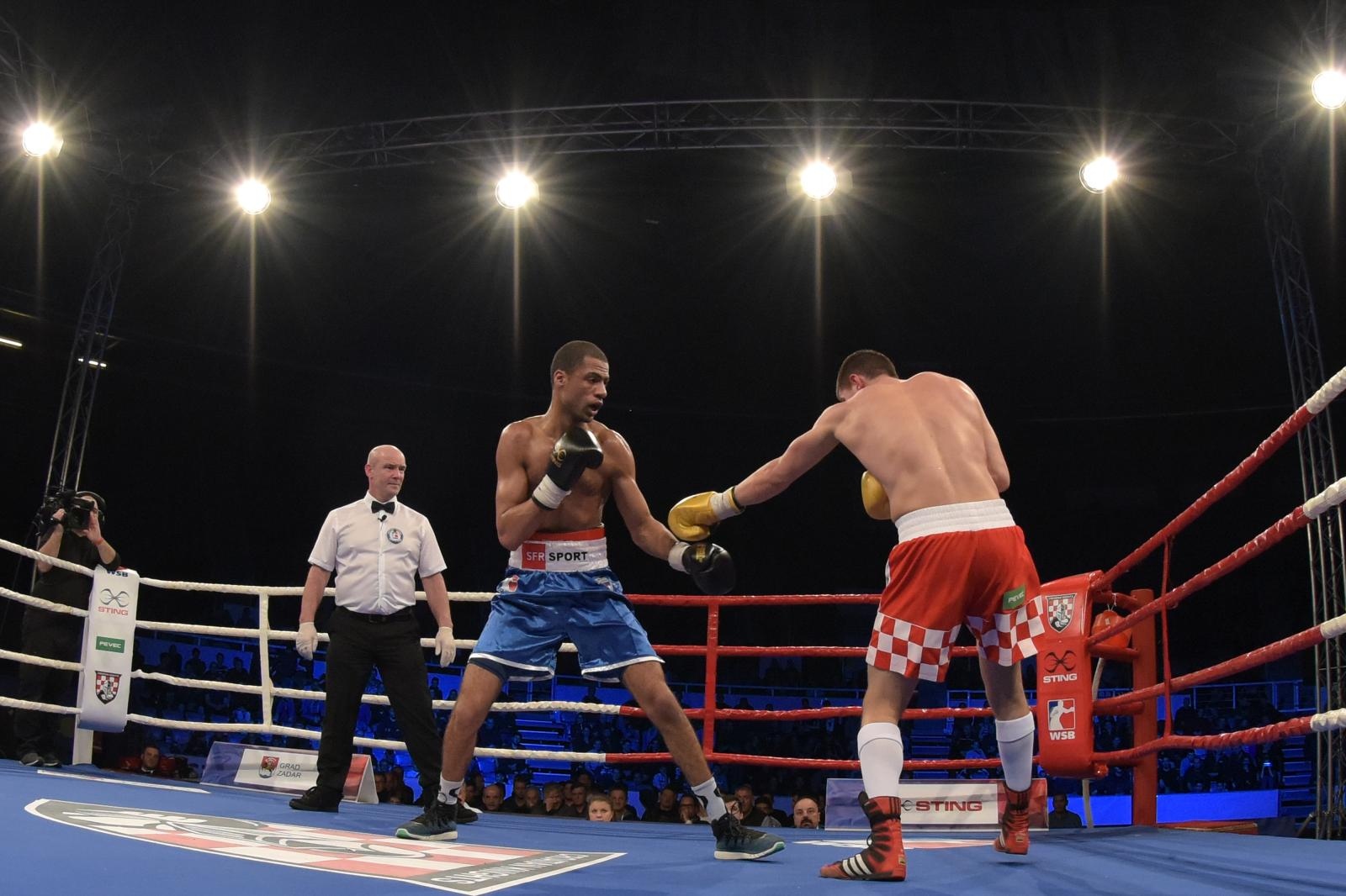 Svjetska boksacka liga, grupa B C1, kategorija 64 kg, Petar Cetinic (Croatian Knights) – Hassan Amzile (France Fighting Roosters).