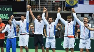 Davis Cup: Fešta nakon pobjede Marina Čilića nad Richardom Gasquetom i osiguranog plasmana u finale Davis Cupa. Photo: Hrvoje Jelavić/PIXSELL