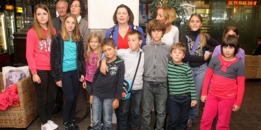 Školarci s Prvića, Silbe i Iža na Piculin poziv otputovali u Bruxelles, Photo: Dino Stanin/PIXSELL Školarci s Prvića, Silbe i Iža na Piculin poziv otputovali u Bruxelles, Photo: Dino Stanin/PIXSELL