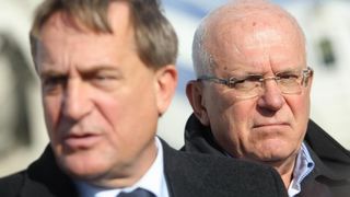 U ulici Ive Masine (Mjesni odbor Crvene kuce) gradonacelnik Bozidar Kalmeta sa suradnicima polozio je kamen temeljac. Time je svecano obiljezeni pocetak gradnje socijalnih stanova po modelu programa POS. Photo: Dino Stanin/PIXSELL