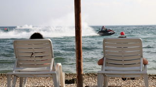 Vir: Slobodan trening na plaži Jadro pred utrke Alpe Adria Jest Ski Toura. Foto: Kažimir Škrbić/Virski list