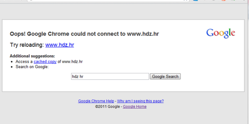 Nedostupna središnja internetska stranica HDZ-a Nedostupna središnja internetska stranica HDZ-a