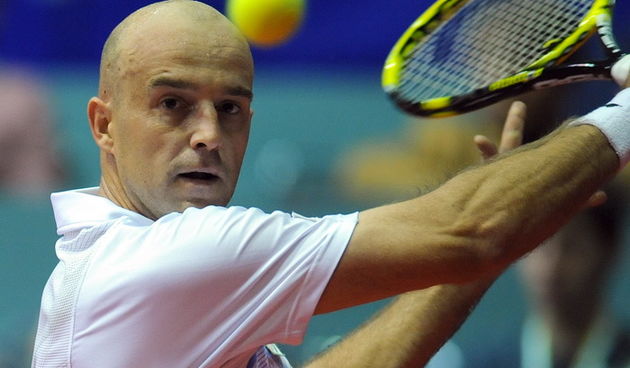 Zagreb, 030211.U Domu sportova od 29.01.-06.02. odrzava se teniski turnir PBZ Zagreb Indoors. U drugom kolu Ivan Ljubicic (CRO) pobijedio je Daniel Brandsa (GER).Na slici: Ivan Ljubicic.Foto: Sime Sokota / CROPIX