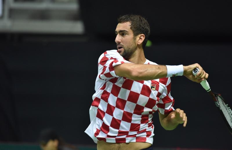 Polufinale Davis Cupa, Hrvatska – Francuska, 2. meč, Marin Čilić – Lucas Pouille. Photo: Hrvoje Jelavić/PIXSELL Polufinale Davis Cupa, Hrvatska – Francuska, 2. meč, Marin Čilić – Lucas Pouille. Photo: Hrvoje Jelavić/PIXSELL