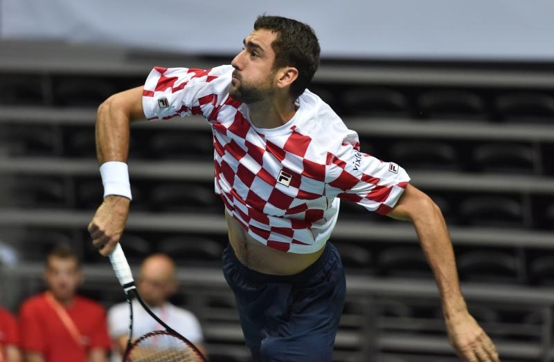 Polufinale Davis Cupa, Hrvatska – Francuska, 2. meč, Marin Čilić – Lucas Pouille. Photo: Hrvoje Jelavić/PIXSELL Polufinale Davis Cupa, Hrvatska – Francuska, 2. meč, Marin Čilić – Lucas Pouille. Photo: Hrvoje Jelavić/PIXSELL