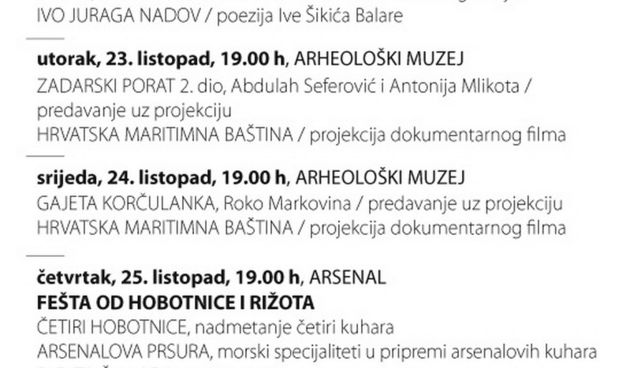 Program manifestacije Zadar more 2012.