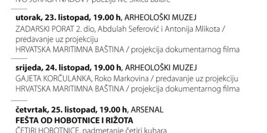 Program manifestacije Zadar more 2012.