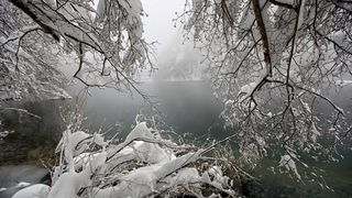 Zimska idila na snijegom prekrivenim Plitvičkim jezerima Zimska idila na snijegom prekrivenim Plitvičkim jezerima