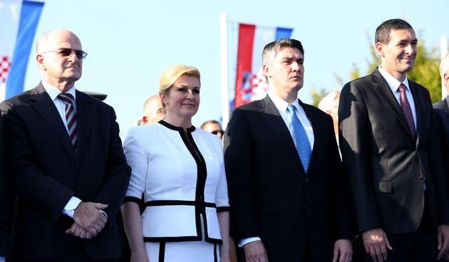 Drago Lovric, Josip Leko, Kolinda Grabar Kitarovic, Zoran Milanovic, Ante Kotromanovic. Photo: Anto Magzan/PIXSELL