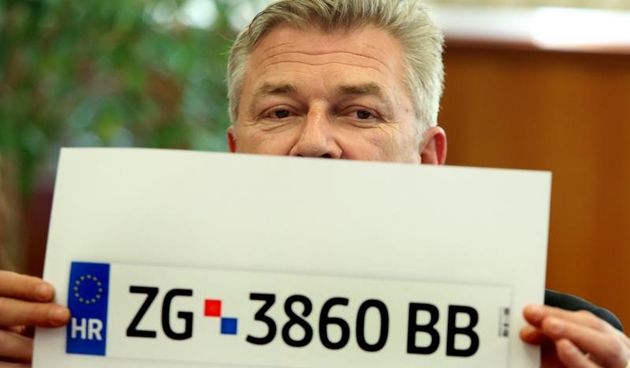 Ministarstvo unutarnjih poslova, ministar unutarnjih poslova Ranko Ostojic predstavio odabir idejnih rjesenja za nove registracijske plocice vozila u Republici Hrvatskoj. Photo: Robert Anic/PIXSELL