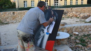 Street Art umjetnik Finbarr Fin DAC stvara u Ražancu, Foto: Nenad Nešović Street Art umjetnik Finbarr Fin DAC stvara u Ražancu, Foto: Nenad Nešović