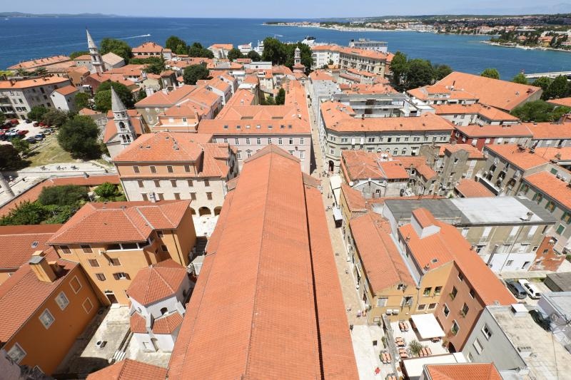 Pogled sa zvonika zadarske katedrale sv. Stošije, Foto: Dino Stanin/PIXSELL