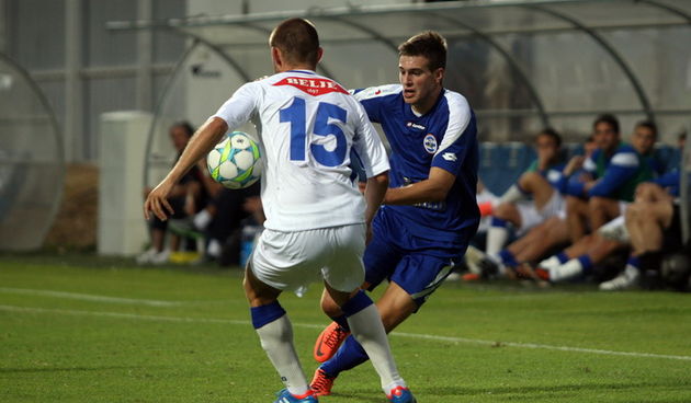 Zadar, 220712.
Stadion Stanovi.
Susret prvog kola 1.HNL izmedju NK Zadar i NK Osijek.
Na fotografiji: igrac Zadra Ivan Anton Vasilj.
Foto: Jure Miskovic / CROPIX