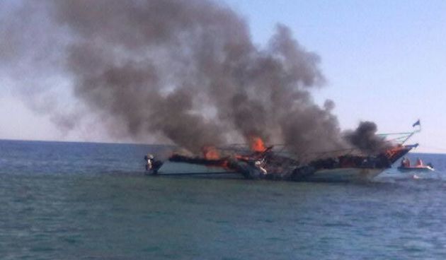 Zapaljeni gliser kod otoka Premuda