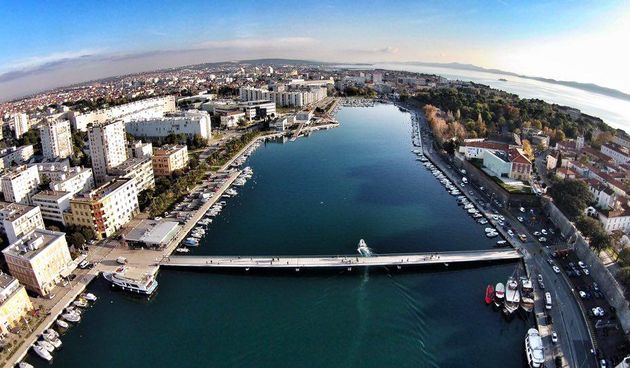 Zadar iz zraka: Branimir, most, Jazine. Foto: Luka Nolden