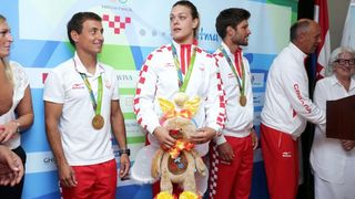 Hrvatski olimpijci svečano dočekani na Plesu. Sandra Perković, Šime Fantela, Igor Marenić, Tonči Stipanović. Photo: Luak Sanzl/PPIXSELL Hrvatski olimpijci svečano dočekani na Plesu. Sandra Perković, Šime Fantela, Igor Marenić, Tonči Stipanović. Photo: Luak Sanzl/PPIXSELL