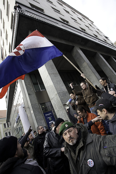 Zadarski branitelji na prosvjedu u Zagrebu 26. veljace 2011, Foto: Leo Banic Zadarski branitelji na prosvjedu u Zagrebu 26. veljace 2011, Foto: Leo Banic