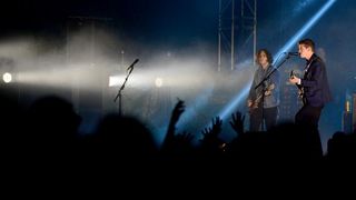 25.06.2013., Zagreb – INmusic festival na zagrebackom jezeru Jarun unatoc losem vremenu okupio je veliki broj posjetitelja. Nastup benda Arctic Monkeys. Photo: Marko Prpic/PIXSELL