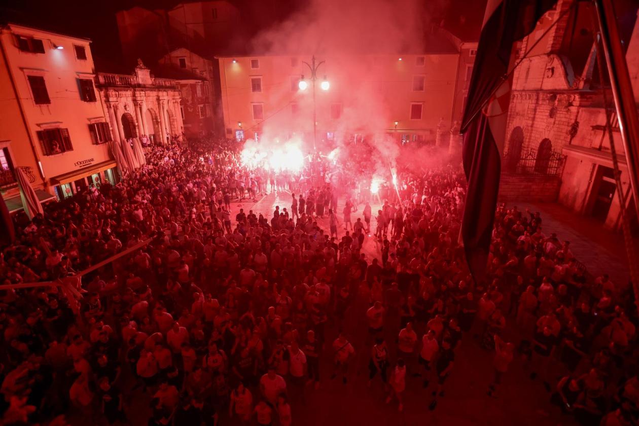 Zadar: Doček košarkaša Zadra nakon osvajanja naslova prvaka Hrvatske