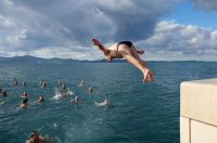 Zadar: Novogodišnje kupanje na Morskim orguljama