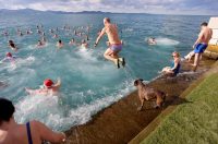 Zadar: Novogodišnje kupanje na Morskim orguljama