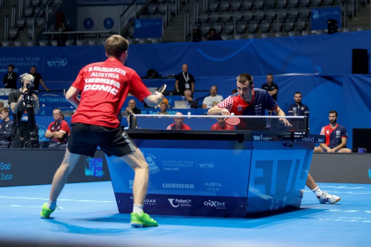 Zadar: Europsko ekipno prvenstvo u stolnom tenisu: Hrvatska – Austrija Zadar: Europsko ekipno prvenstvo u stolnom tenisu: Hrvatska – Austrija