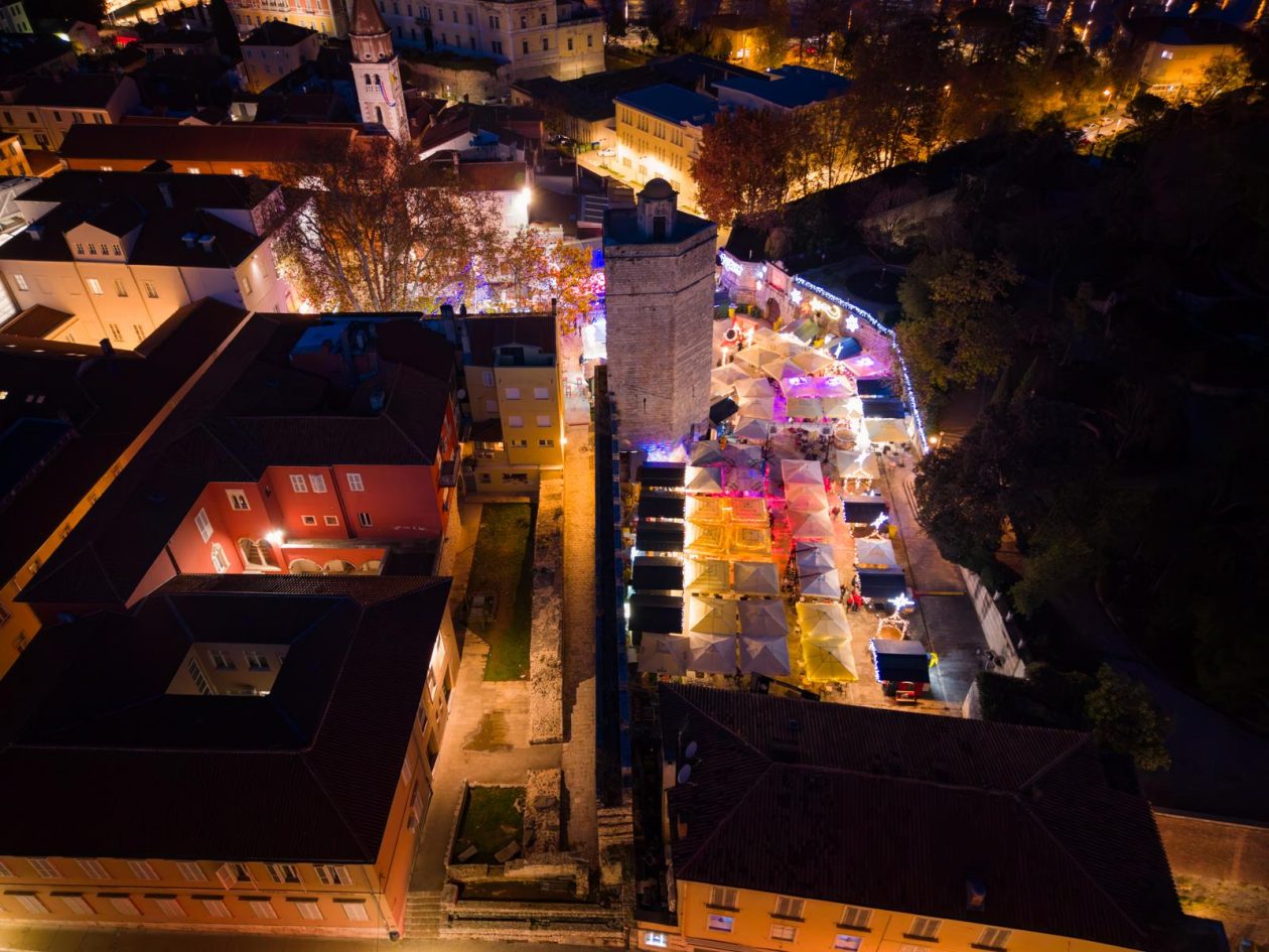 Advent u Zadru pogled iz zraka