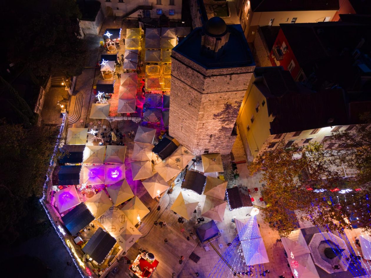 Advent u Zadru pogled iz zraka